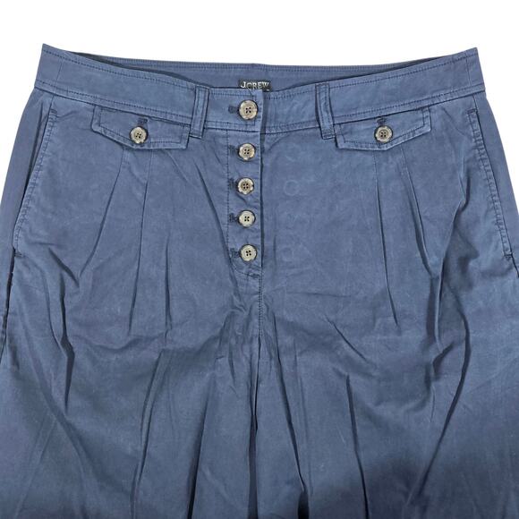 J. Crew Pleated button-front pant in chino Navy 12 NWT - Picture 3 of 10